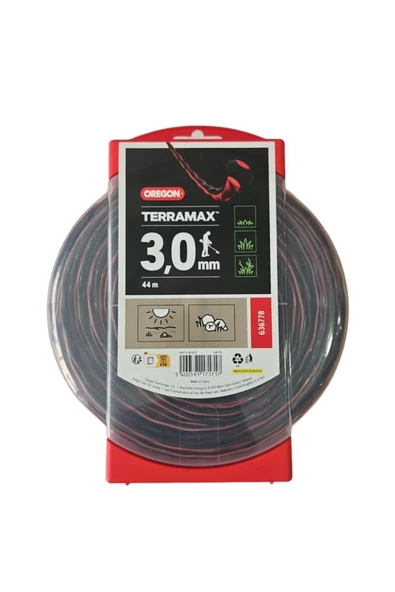 Oregon Misina 3.0mm 44m Siyah Kırmızı Burgulu ürün görseli 1