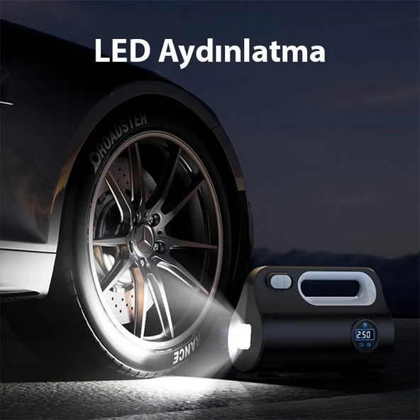 Zhltools ST-5523 LED Işıklı Taşınabilir Hava Pompası Kompresör Araç Lastik Şişirme Makinesi - Resim 3