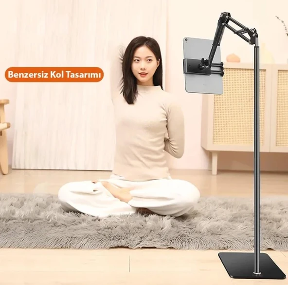 Zhltools 360 Derece Ayarlanabilir Teleskopik Metal Telefon - Tablet Tutucu Stand - Resim 3