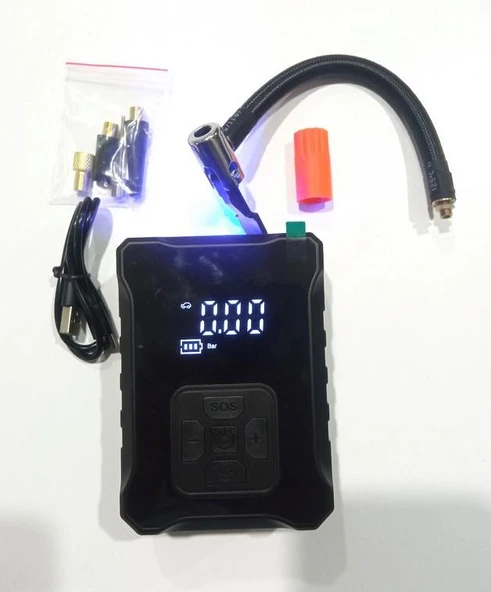 Zhltools Şarjlı Hava Kompreserü İkaz Lambalı Oto Lastik Pompası 150 Psi - 2