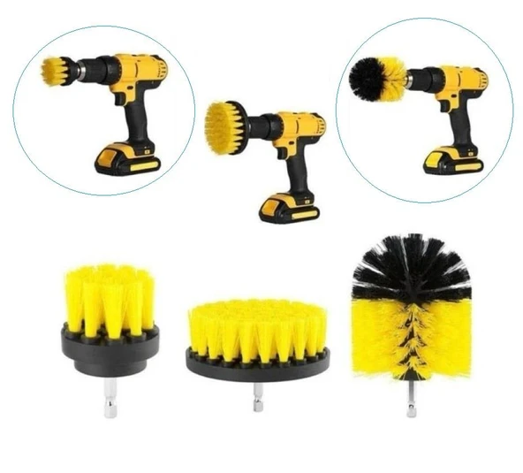 Shed Pal 3lü Matkap Ucu Banyo Duşakabin Küvet Koltuk Yıkama Temizleme Fırça Seti