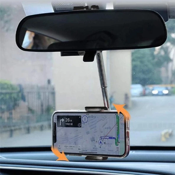 3B Trend Araç İçi Ayarlanabilir Dikiz Aynası Telefon Tutucu İz Bırakmayan Araba Telefon Tutacağı - 3