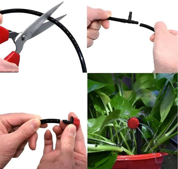 Sepetinegelsin 10 Metre Bağ Bahçe Damla Sulama Borusu Sulama Hortumu Seti - Resim 10