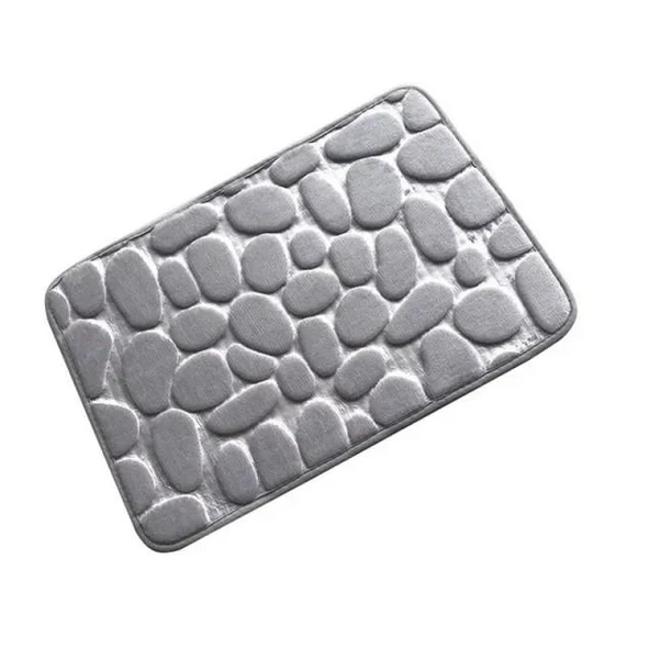 Zhlhome Kaydırmaz Banyo Paspası Gri 60x38Cm - Resim 3
