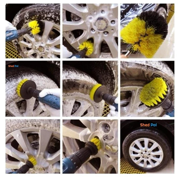 Shed Pal 3lü Matkap Ucu Banyo Duşakabin Küvet Koltuk Yıkama Temizleme Fırça Seti - 2