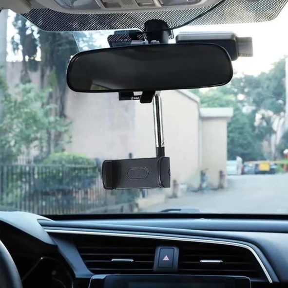 Zhltools Araç İçi Dikiz Aynası Telefon Tutucu Teleskopik Telefon Tutacağı - Resim 2