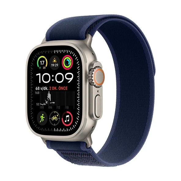 Apple Watch Ultra 2 GPS + Cellular, 49 mm Natürel Titanyum Kasa ve Mavi Trail Loop - M/L - 1