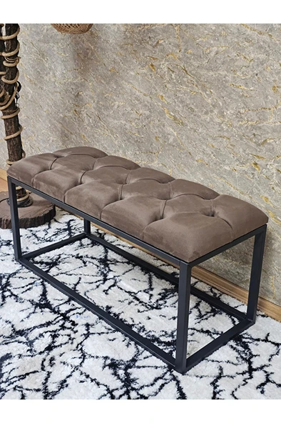 Siyah Boyalı Diktörtgen 100 cm x 40 cm Oturak Puf - Bench - Makyaj Oturağı - Oturak Kahverengi Renk 100 x 40 Boyut/Ebat ürün görseli 1