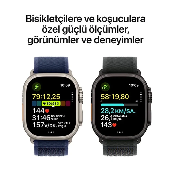 Apple Watch Ultra 2 GPS + Cellular, 49 mm Natürel Titanyum Kasa ve Mavi Trail Loop - M/L - 5