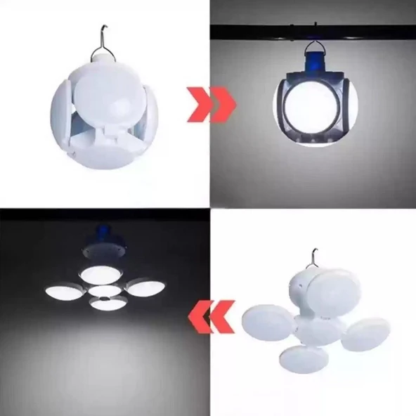 Sepetinegelsin 5 Ledli 3 Farklı Işık Modlu Açılıp Kapanabilir Led Kanatlı Güneş Enerjili Solar Aydınlatma Kamp Feneri - Resim 3