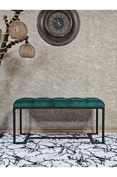 Siyah Boyalı - L - Ayaklı 100 cm x 38 cm Oturak - Bench - Makyaj Taburesi - Makyaj Oturak Yeşil Renk 100 x 40 Boyut/Ebat ürün görseli