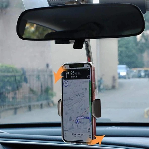 3B Trend Araç İçi Ayarlanabilir Dikiz Aynası Telefon Tutucu İz Bırakmayan Araba Telefon Tutacağı - 4