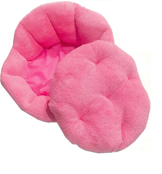 Süslüpati Kullanışlı Yıkanabilir Kumaş Silikon Elyaf Dolgulu Kedi Köpek Yatağı Pembe 52Cm - Resim 2