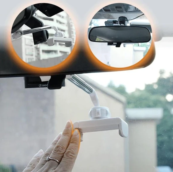 Zhltools Araç İçi Dikiz Aynası Telefon Tutucu Teleskopik Telefon Tutacağı Beyaz - Resim 3