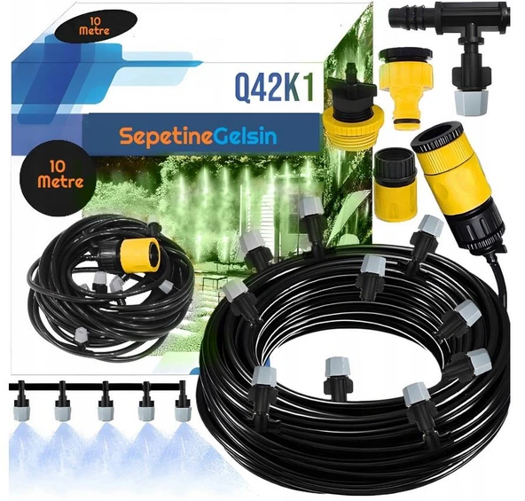 Sepetinegelsin 10 Metre Bağ Bahçe Damla Sulama Borusu Spreyleme Hortum Seti ürün görseli