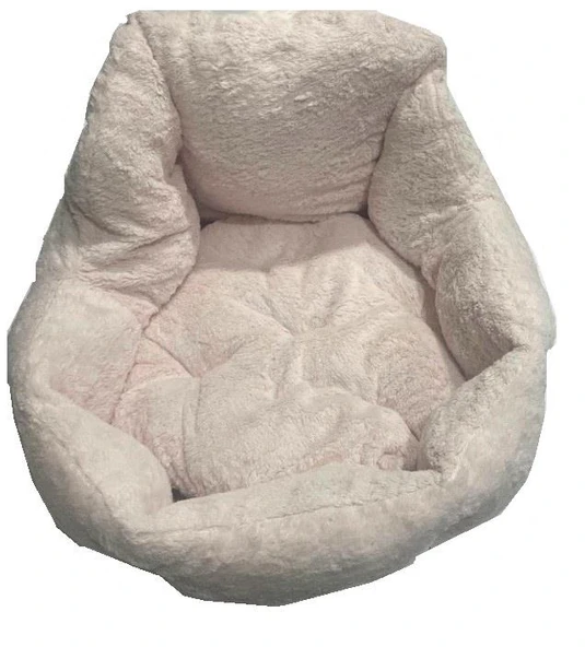 Süslüpati Kullanışlı Yıkanabilir Kumaş Silikon Elyaf Dolgulu Kedi Köpek Yatağı Lila 56Cm ürün görseli