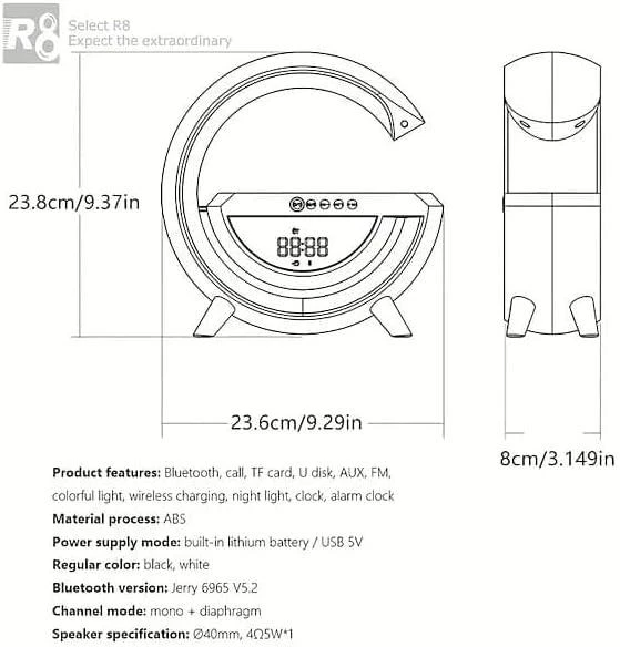 Zhltools Kablosuz Şarj Standlı 5w Rgb Aydınlatmalı Bluetooth Hoparlör - Resim 2