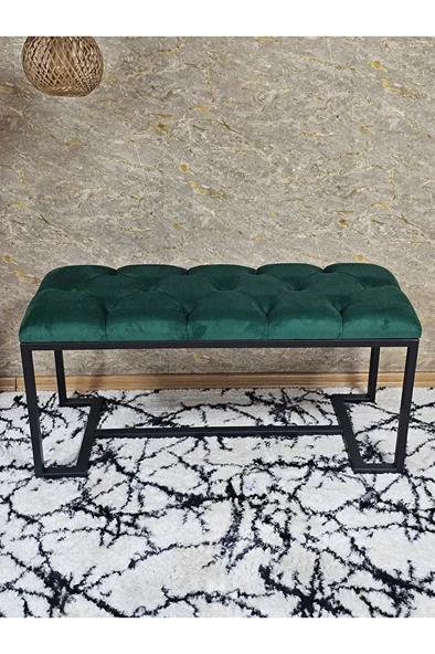 Siyah Boyalı - L - Ayaklı 100 cm x 38 cm Oturak - Bench - Makyaj Taburesi - Makyaj Oturak Yeşil Renk 100 x 40 Boyut/Ebat - Resim 4