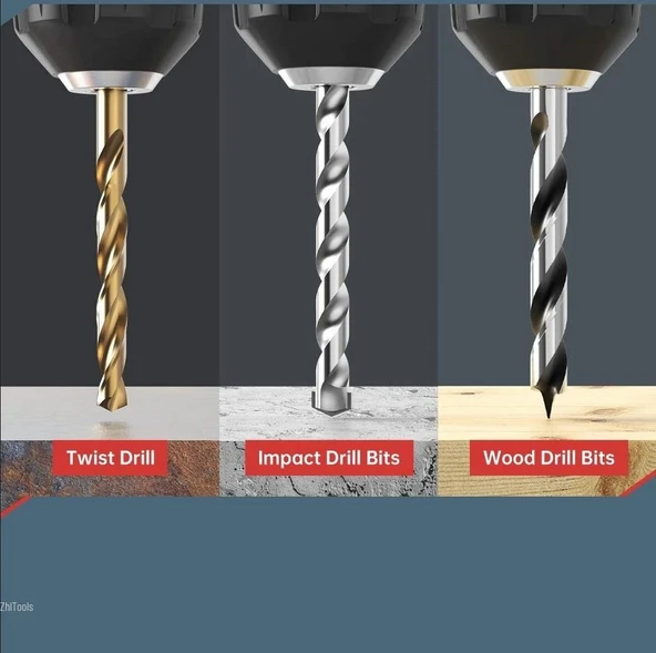 Zhltools Matkap Ucu Seti- Beton Metal Ahşap Matkap Ucu Drill Bits Set 16 lı SET - Resim 3