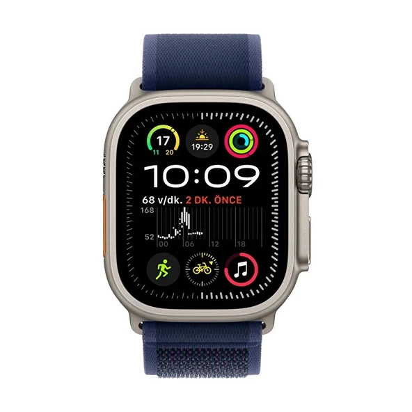 Apple Watch Ultra 2 GPS + Cellular, 49 mm Natürel Titanyum Kasa ve Mavi Trail Loop - M/L - 3