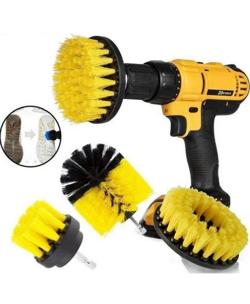 Shed Pal 3lü Matkap Ucu Banyo Duşakabin Küvet Koltuk Yıkama Temizleme Fırça Seti - 5