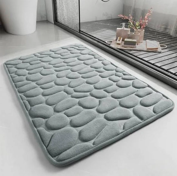 Zhlhome Kaydırmaz Banyo Paspası Gri 60x38Cm ürün görseli