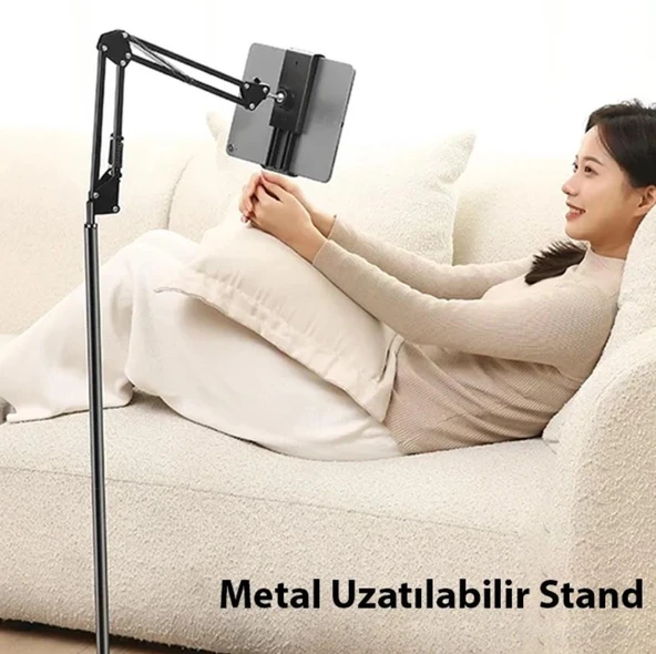 Zhltools 360 Derece Ayarlanabilir Teleskopik Metal Telefon - Tablet Tutucu Stand - Resim 4