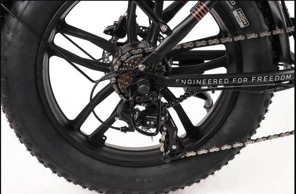 Alba Fold F Premium 500Watt Katlanır Elektrikli Bisiklet Siyah Nfc-Zırhlı Lastik 48v 16 Ah Batarya - Resim 6