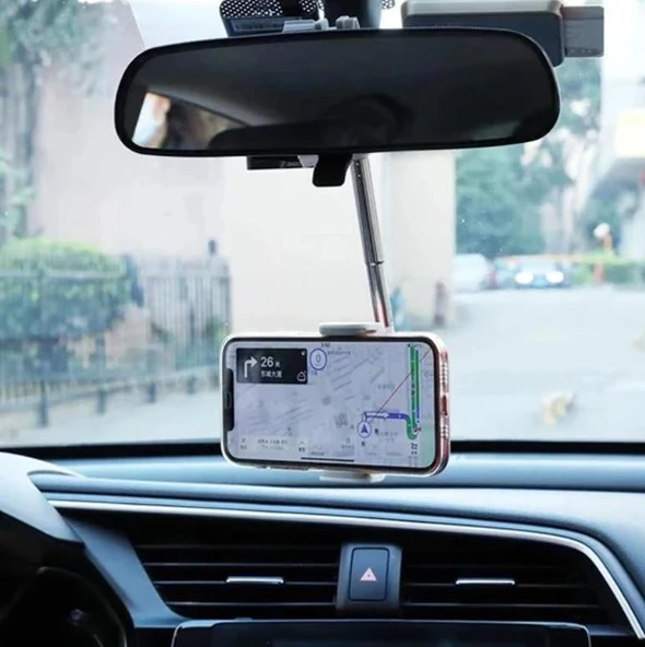 Zhltools Araç İçi Dikiz Aynası Telefon Tutucu Teleskopik Telefon Tutacağı Beyaz ürün görseli