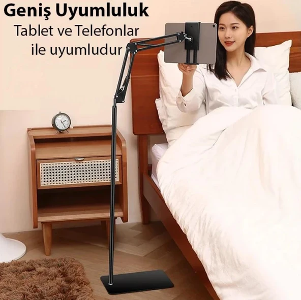 Zhltools 360 Derece Ayarlanabilir Teleskopik Metal Telefon - Tablet Tutucu Stand - Resim 2