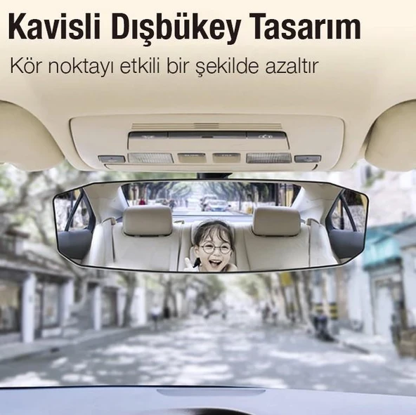Zhltools SD-2415 Kavisli Dışbükey Geniş Açılı Araç Dikiz Aynası 299x90mm - Resim 3