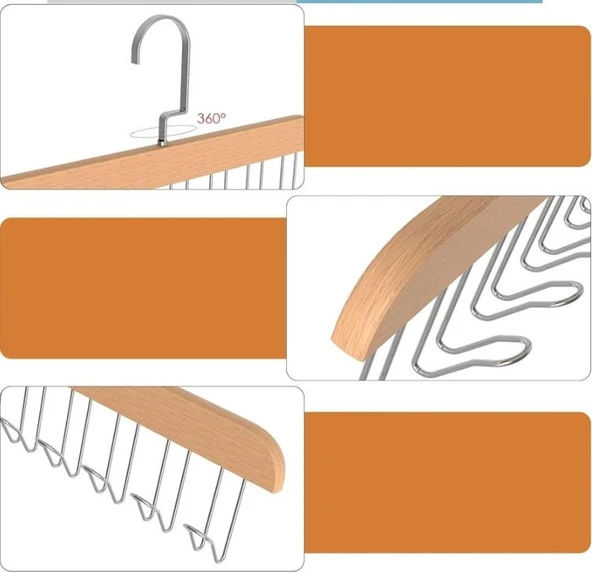 Zhltools Dolap İçi Askı 2 adet Sütyen Şal Kravat Kemer Çanta - Resim 5