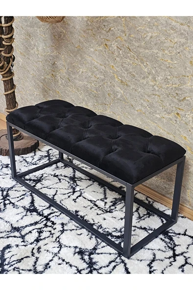 Siyah Boyalı Diktörtgen 100 cm x 40 cm Oturak Puf - Bench - Makyaj Oturağı - Oturak Siyah Renk 100 x 40 Boyut/Ebat ürün görseli