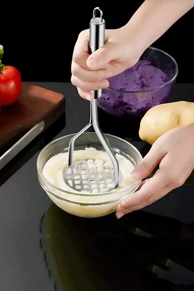 Zhlhome Patates Ezici 304 Paslanmaz Çelik Havuç Muz Avokado Ezici - Resim 4