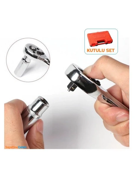 Sepetinegelsin Kutulu 53 Parça Lokma Takımı Araç Tamir Seti Cırcırlı Lokma Seti Takımı - Resim 2