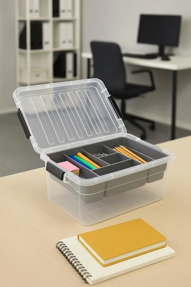 10,5 L Şeffaf Saklama Kutusu & Organizer Düzenleme Kutusu - Resim 2