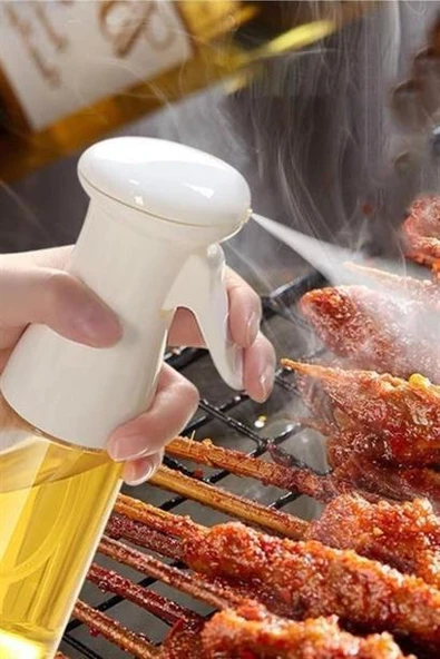 Çok Amaçlı Cam Şişe Püskürtmeli Dağıtıcı Yağdanlık Limonluk Sirke Sosluk Spreyi Beyaz - 10