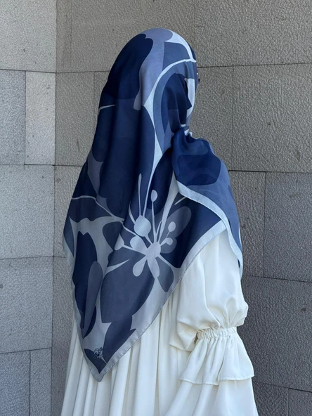 Pamuklu Vera Desen Eşarp-Turkuaz - 2