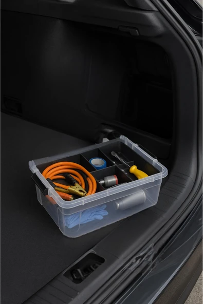 10,5 L Şeffaf Saklama Kutusu & Organizer Düzenleme Kutusu - Resim 4