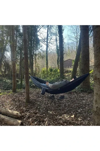 140x275 cm Hamak 200 Kg Taşıma Kolay Kurulum Bahçe Piknik Yazlık Kamp Hamağı Outdoor Salıncak - Resim 3