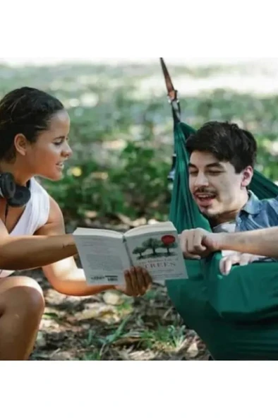 140x275 cm Hamak 200 Kg Taşıma Kolay Kurulum Bahçe Piknik Yazlık Kamp Hamağı Outdoor Salıncak - Resim 8