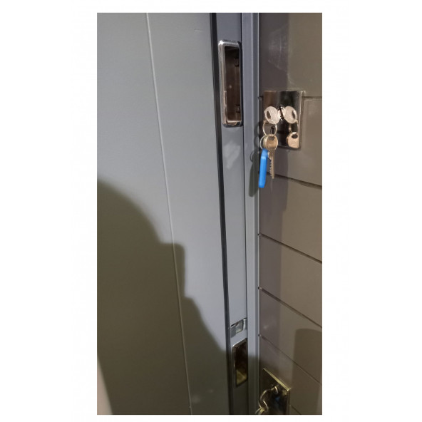 Tezwood 1556 Antrasit Renk Statik Kasalı Rustik Çizgili Model Çelik Kapı, Daire Kapısı, Villa Kapısı - 3