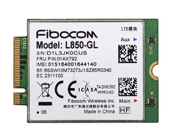 Fibocom Wireless L850-GL M.2 Kart Hücresel LTE Kablosuz Modülü Thinkpad Uyumlu ürün görseli 1