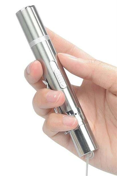 Usb İle Şarj Edilebilen 3In 1 Kırmızı Işık +Beyaz Led Meşale Işık + Uv El Feneri Kedi Lazeri - 11