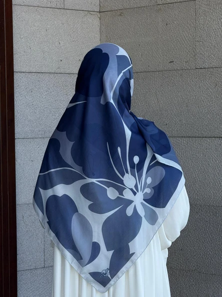 Pamuklu Vera Desen Eşarp-Turkuaz - 4