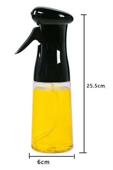 Çok Amaçlı Cam Şişe Püskürtmeli Dağıtıcı Yağdanlık Limonluk Sirke Sosluk Spreyi Siyah - 9