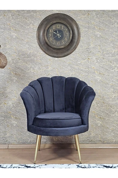 Tekli İstiridye Gold Kaplama Sivriltme Ayak Çay Seti Koltuk Tekli Berjer , Balkon, Salon, Ofis Füme Renk 47 x 47 Boyut/Ebat - 2