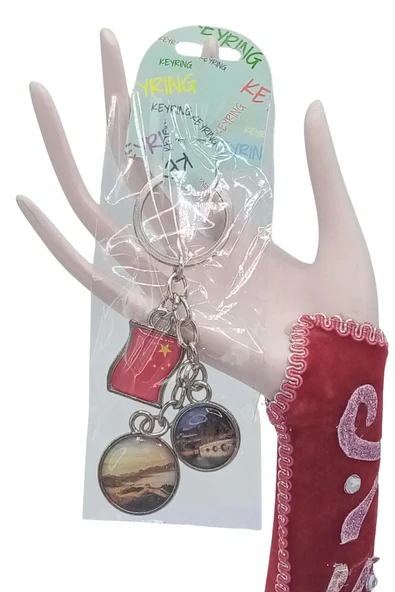 Çin Üçlü Epoksi Metal Çift Taraflı Damla Anahtarlık China - Resim 5