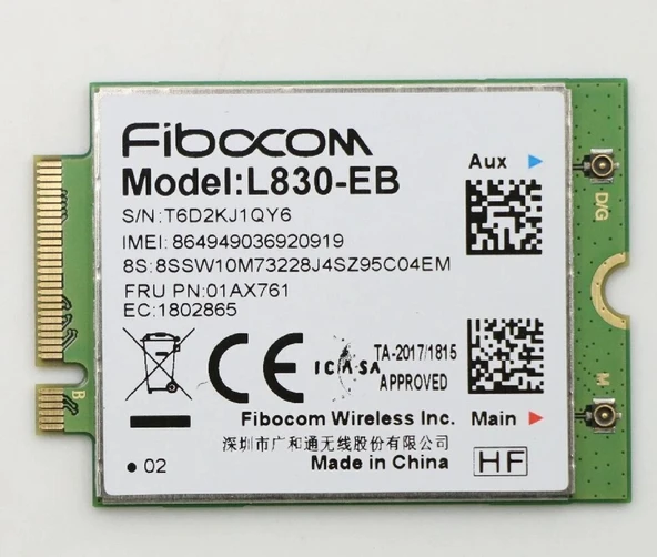 Fibocom Wireless L830-EB M.2 Kart Hücresel LTE Kablosuz Modülü Thinkpad Uyumlu ürün görseli 1
