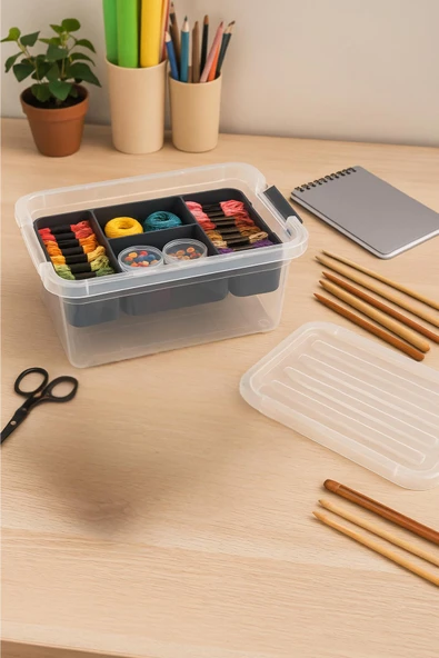 6,25 L Şeffaf Saklama Kutusu & Organizer Düzenleme Kutusu - Resim 2